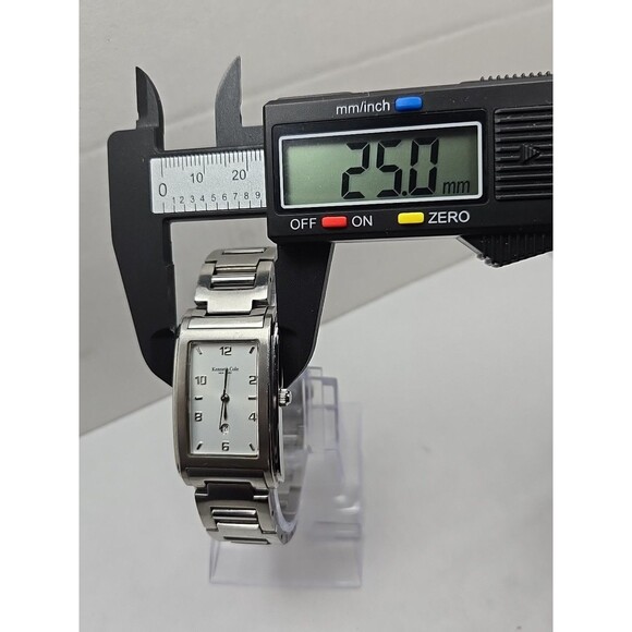 Kenneth Cole KC3142 Rectangular Stainless 50m Date Slim Quartz New Battery Mens - Picture 5 of 11